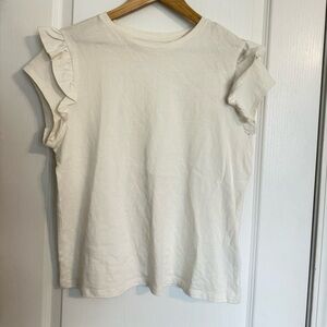 Universal Thread Cream Ruffle Sleeve Tee